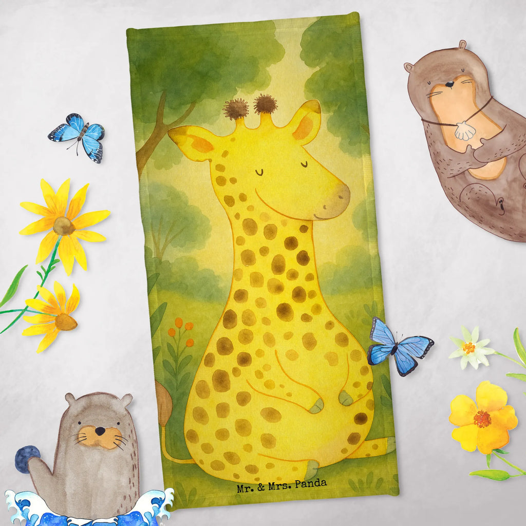 70 x 140 ręcznik żyrafa Zadowolony Design Duschtuch, Badetuch, Strandtuch, Saunatuch, Kinder Handtuch, Afrika, Wildtiere, Giraffe, Zufrieden, Glück, Abenteuer