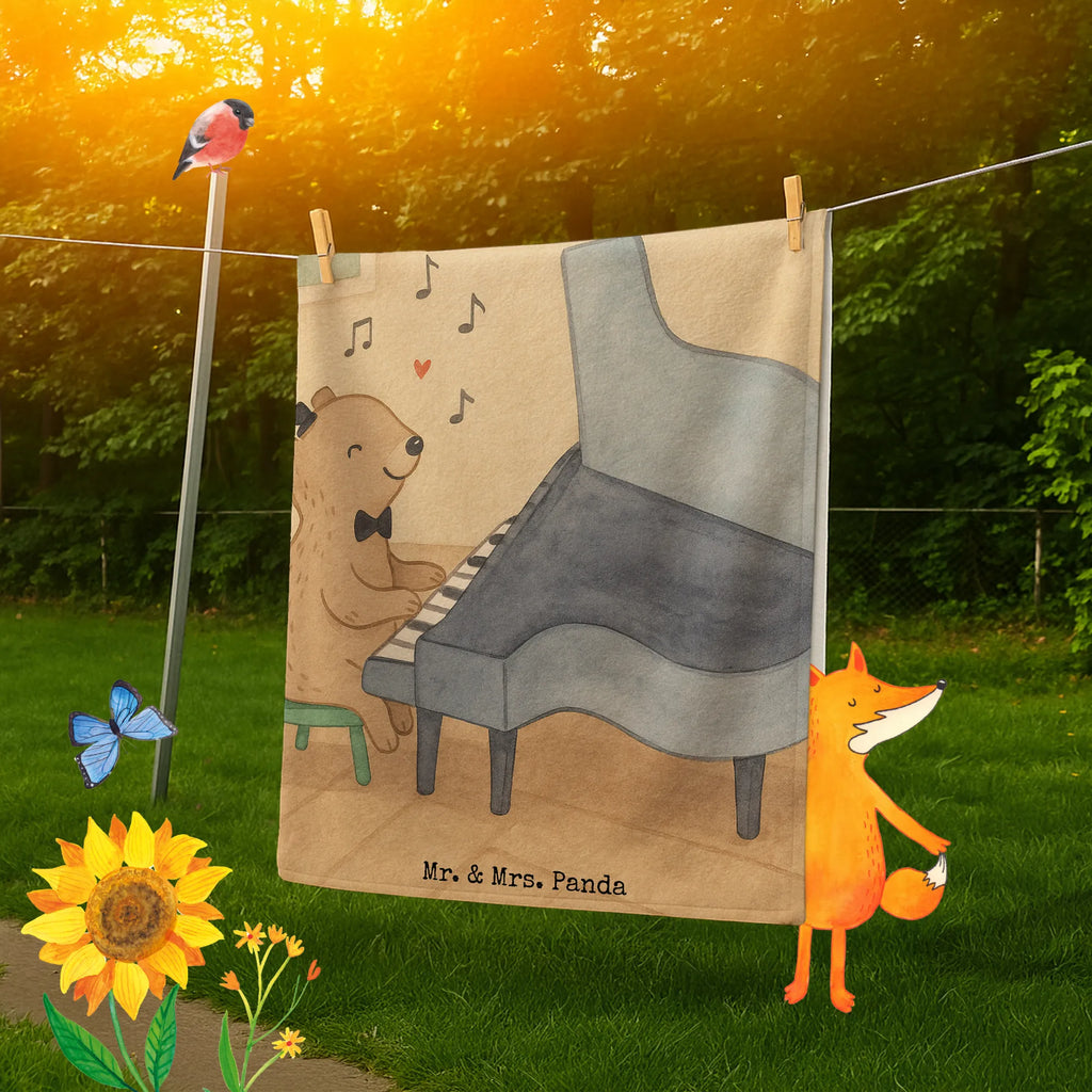 Personalisiertes Badehandtuch Bär Klavier Design Personalisiertes Handtuch, Badetuch mit Namen, Kinder Handtuch mit Namen, Duschtuch mit Namen, Strandtuch mit Namen, Personalisiertes Badetuch, Saunatuch mit Namen, Instrumente, Geschenke Musiker, Musikliebhaber, Konzert, Klassik, Bär, Klavier, Pianist, Flügel