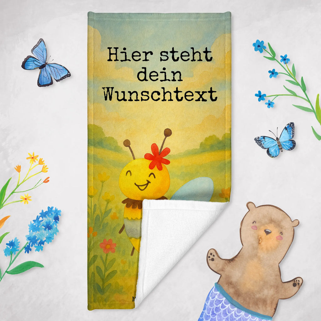 Personalisiertes Badehandtuch Biene Blume Design Kinder Handtuch mit Namen, Duschtuch mit Namen, Badetuch mit Namen, Saunatuch mit Namen, Personalisiertes Handtuch, Strandtuch mit Namen, Personalisiertes Badetuch, Biene, Wespe, Hummel