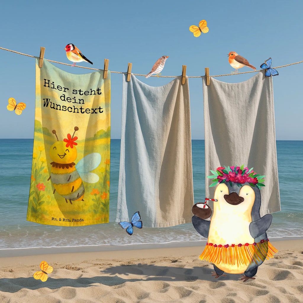 Personalisiertes Badehandtuch Biene Blume Design Kinder Handtuch mit Namen, Duschtuch mit Namen, Badetuch mit Namen, Saunatuch mit Namen, Personalisiertes Handtuch, Strandtuch mit Namen, Personalisiertes Badetuch, Biene, Wespe, Hummel