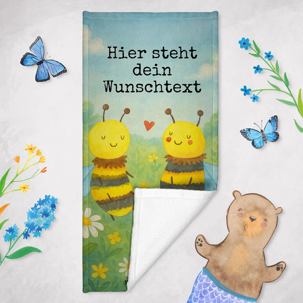 Personalized Bath Towel bee In love Design Personalisiertes Handtuch, Duschtuch mit Namen, Kinder Handtuch mit Namen, Strandtuch mit Namen, Personalisiertes Badetuch, Badetuch mit Namen, Saunatuch mit Namen, Biene, Wespe, Hummel