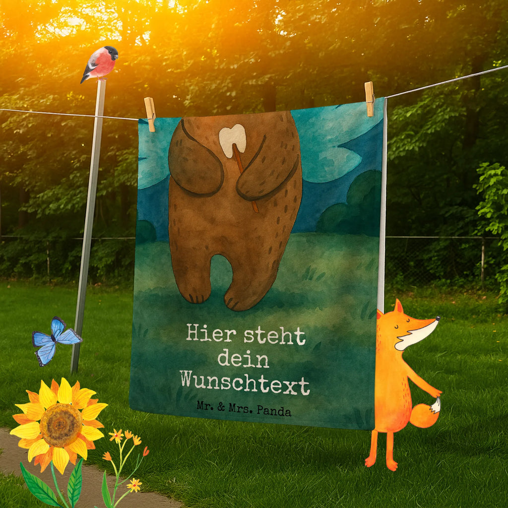 Personalisiertes Badehandtuch Bär Zahnfee Design Duschtuch mit Namen, Personalisiertes Badetuch, Saunatuch mit Namen, Badetuch mit Namen, Personalisiertes Handtuch, Strandtuch mit Namen, Kinder Handtuch mit Namen, Bär, Teddy, Teddybär, Erster Zahn, Zahnfee, Fee, Milchzahn