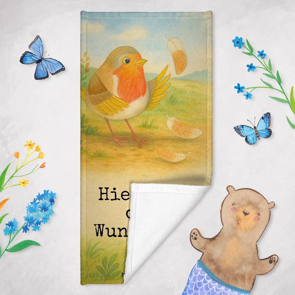 Personalized Bath Towel robin feathers Design Saunatuch mit Namen, Personalisiertes Handtuch, Badetuch mit Namen, Personalisiertes Badetuch, Duschtuch mit Namen, Kinder Handtuch mit Namen, Strandtuch mit Namen, Tiermotive, Gute Laune, lustige Sprüche, Tiere, Motivationsbilder, Spruch Motivation, Motivation Sprüche, Rotkehlchen, fliegen, What if i fall, Vogel, Spruch Mut