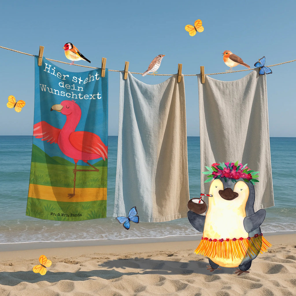 Personalized Bath Towel flamingo yoga Design Kinder Handtuch mit Namen, Badetuch mit Namen, Personalisiertes Badetuch, Duschtuch mit Namen, Saunatuch mit Namen, Personalisiertes Handtuch, Strandtuch mit Namen, Flamingo, Aufregen, Achtsamkeit, Tiefenentspannung, Yoga, Yoga-Übung, Vogel, Entspannung, Ärger, Namaste