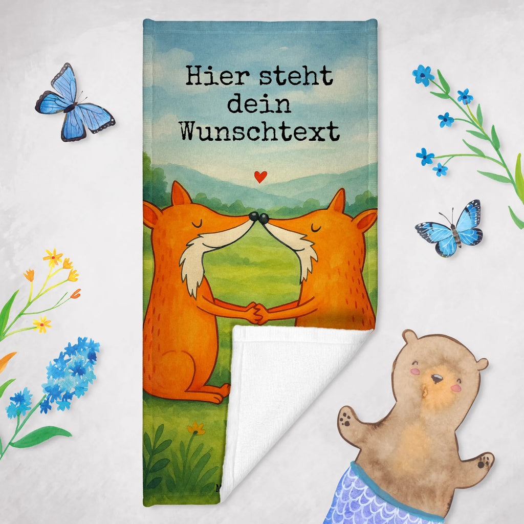Personalisiertes Badehandtuch Füchse Liebe Design Badetuch mit Namen, Strandtuch mit Namen, Duschtuch mit Namen, Saunatuch mit Namen, Personalisiertes Handtuch, Kinder Handtuch mit Namen, Personalisiertes Badetuch, Fuchs, Liebespaar, Partner, Fox, Paar, Ehemann, Freundin, Freund, Füchse, Liebe, Ehefrau, Verlobte, Ehe, Liebesbeweis