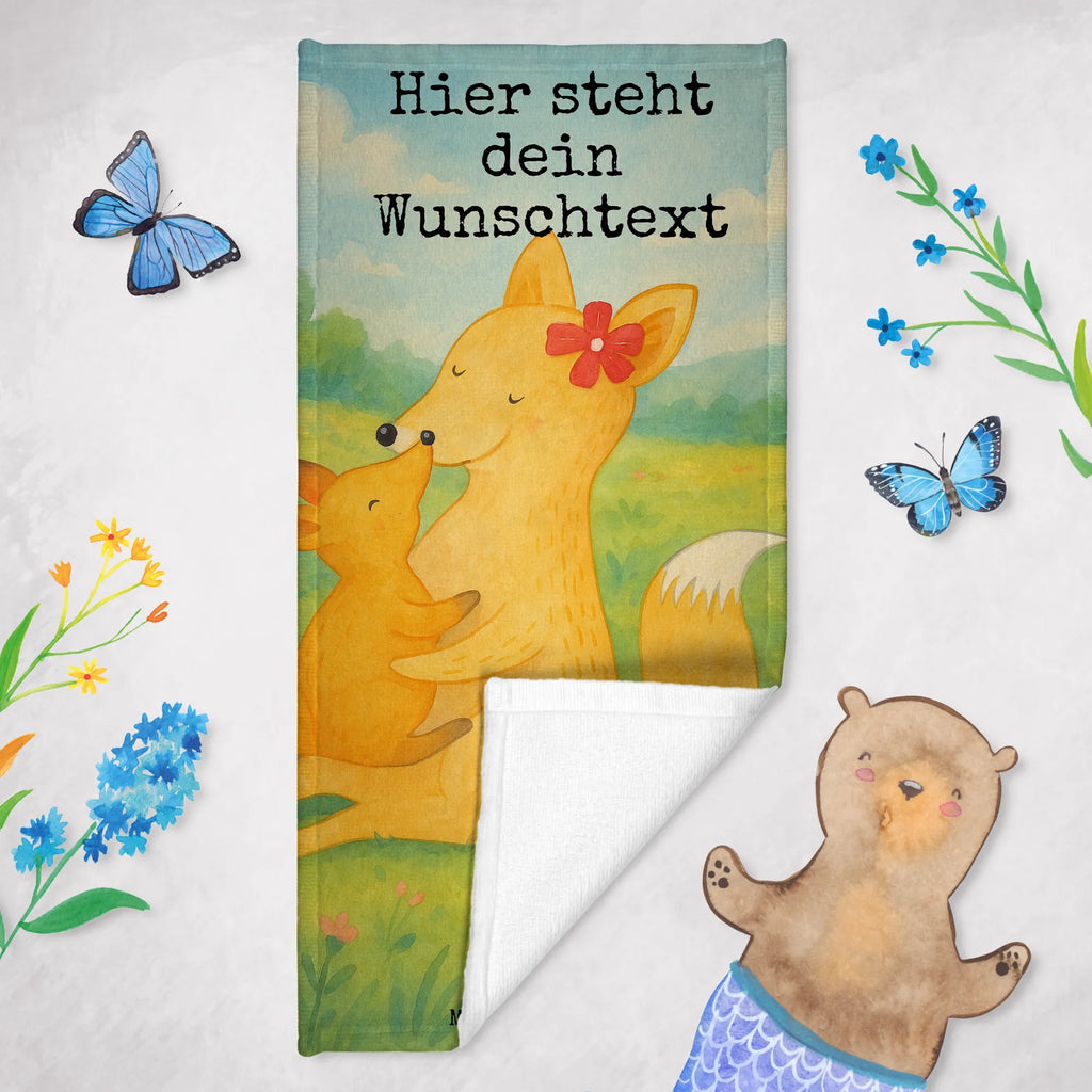 Personalisiertes Badehandtuch Fuchs Mama Design Strandtuch mit Namen, Saunatuch mit Namen, Duschtuch mit Namen, Kinder Handtuch mit Namen, Personalisiertes Handtuch, Badetuch mit Namen, Personalisiertes Badetuch, Familie, Vatertag, Muttertag, Bruder, Schwester, Mama, Papa, Oma, Opa, Lieblingstochter, Tochter, Beste Tochter, Mutter, Geschenk