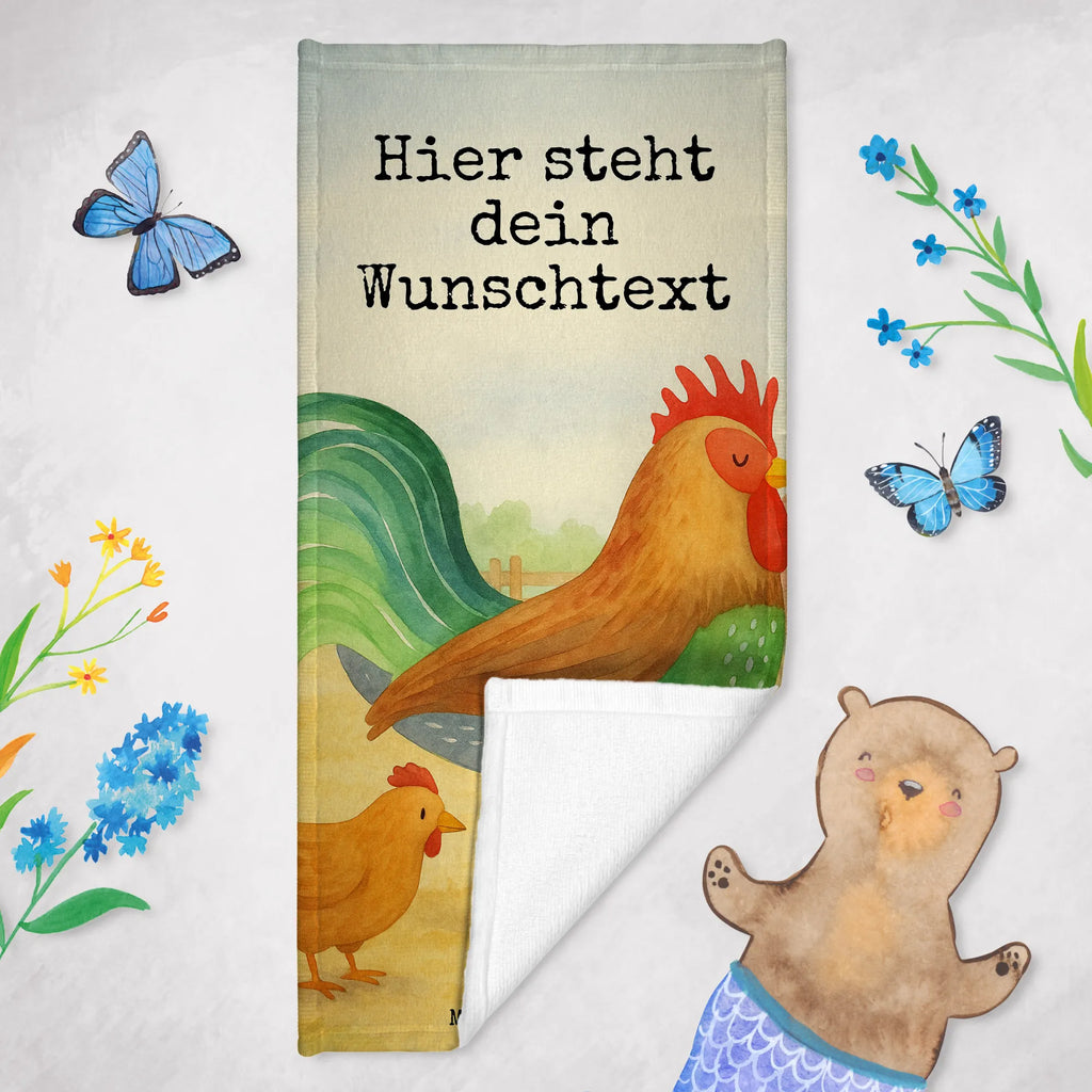 Spersonalizowany ręcznik kąpielowy kogut ziarno Design Badetuch mit Namen, Personalisiertes Handtuch, Saunatuch mit Namen, Kinder Handtuch mit Namen, Personalisiertes Badetuch, Strandtuch mit Namen, Duschtuch mit Namen, Bauernhof, Hoftiere, Landwirt, Landwirtin, Eier, Henne, Natur, Korn, Hahn