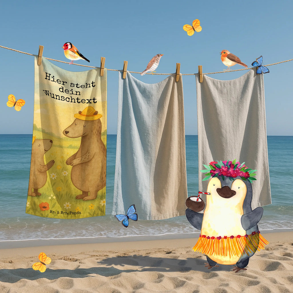 Personalisiertes Badehandtuch Bären mit Hut Design Duschtuch mit Namen, Badetuch mit Namen, Kinder Handtuch mit Namen, Personalisiertes Badetuch, Strandtuch mit Namen, Personalisiertes Handtuch, Saunatuch mit Namen, Familie, Vatertag, Muttertag, Bruder, Schwester, Mama, Papa, Oma, Opa, Paps, Söhne, Vorbild, Bär, Vater-Sohn, Papi, Daddy, Bären, Vater, Lieblingsmensch, Family, Kinder, Kind, Dad, Sohn