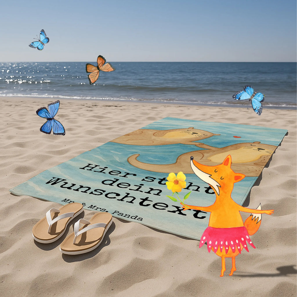 Personalized Bath Towel otter holding hands Design Saunatuch mit Namen, Personalisiertes Handtuch, Personalisiertes Badetuch, Duschtuch mit Namen, Kinder Handtuch mit Namen, Badetuch mit Namen, Strandtuch mit Namen, Otter, Fischotter, Seeotter, Otter Seeotter See Otter