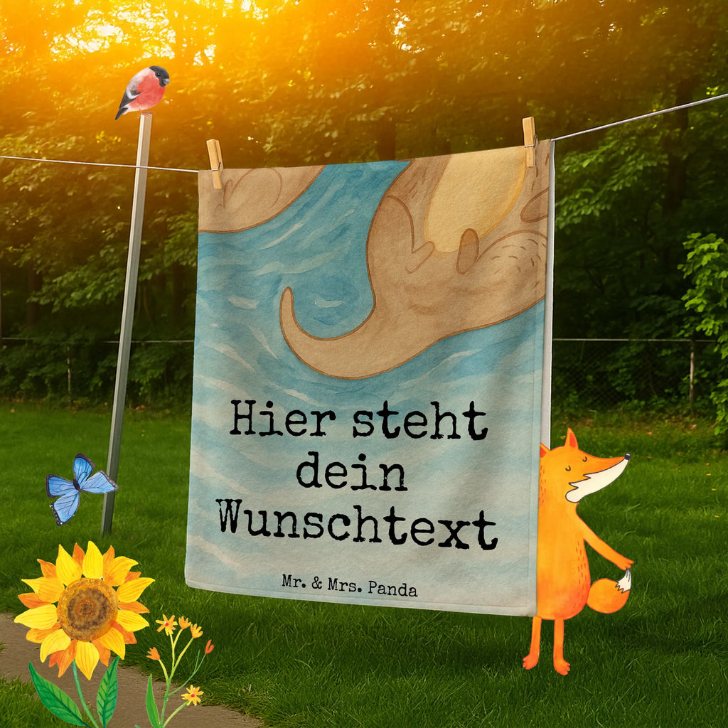 Personalized Bath Towel otter holding hands Design Saunatuch mit Namen, Personalisiertes Handtuch, Personalisiertes Badetuch, Duschtuch mit Namen, Kinder Handtuch mit Namen, Badetuch mit Namen, Strandtuch mit Namen, Otter, Fischotter, Seeotter, Otter Seeotter See Otter
