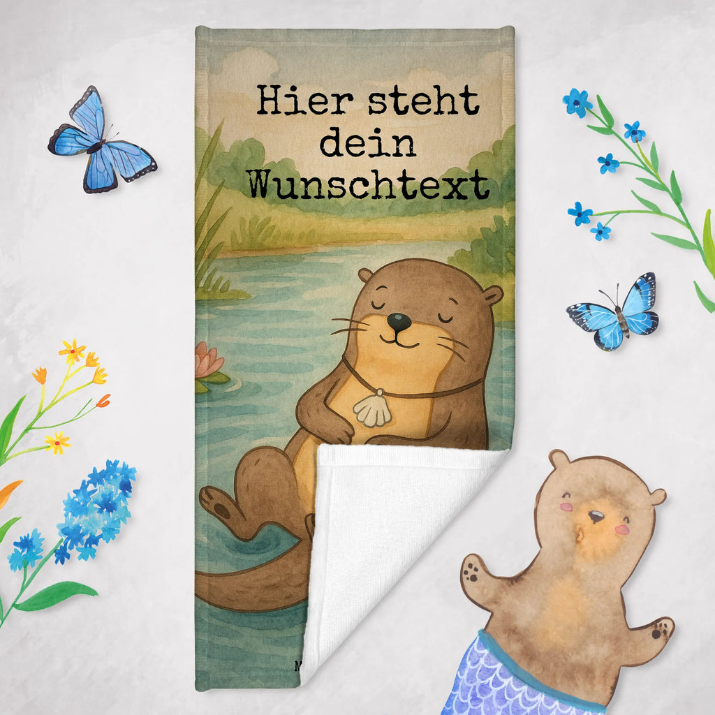 Personalized Bath Towel otter shell Design Strandtuch mit Namen, Badetuch mit Namen, Kinder Handtuch mit Namen, Duschtuch mit Namen, Personalisiertes Handtuch, Saunatuch mit Namen, Personalisiertes Badetuch, Otter, Fischotter, Seeotter, Motivation, Tagträumen, Otterliebe, grübeln, träumen, Büro