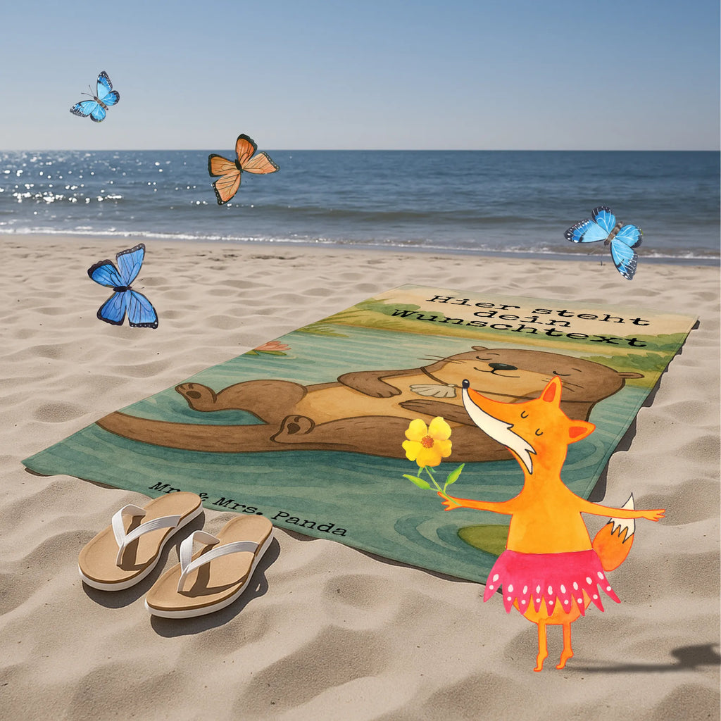 Personalized Bath Towel otter shell Design Strandtuch mit Namen, Badetuch mit Namen, Kinder Handtuch mit Namen, Duschtuch mit Namen, Personalisiertes Handtuch, Saunatuch mit Namen, Personalisiertes Badetuch, Otter, Fischotter, Seeotter, Motivation, Tagträumen, Otterliebe, grübeln, träumen, Büro