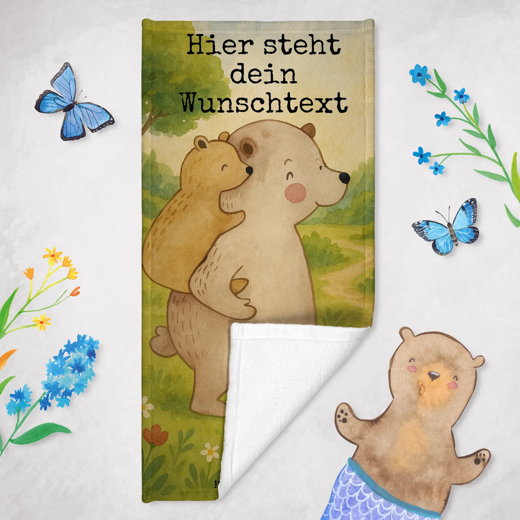 Spersonalizowany ręcznik kąpielowy Tata Niedźwiedź Design Strandtuch mit Namen, Duschtuch mit Namen, Personalisiertes Badetuch, Kinder Handtuch mit Namen, Badetuch mit Namen, Personalisiertes Handtuch, Saunatuch mit Namen, Familie, Vatertag, Muttertag, Bruder, Schwester, Mama, Papa, Oma, Opa, Geburtstag, Geschenk, Papi, Vati, Onkel, Vater