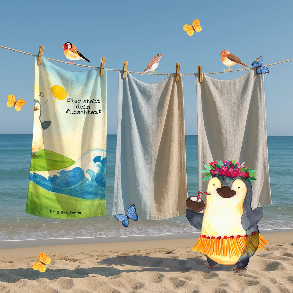 Personalized Bath Towel Penguin surfer Design Saunatuch mit Namen, Badetuch mit Namen, Duschtuch mit Namen, Personalisiertes Handtuch, Strandtuch mit Namen, Personalisiertes Badetuch, Kinder Handtuch mit Namen, Pinguin, Wellen reiten, Portugal, surfen, Surfer, Pinguine, Hawaii, Wellen, Urlaub