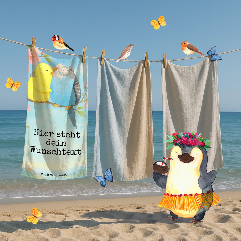 Personalisiertes Badehandtuch Wellensittich Liebe Design Personalisiertes Badetuch, Badetuch mit Namen, Kinder Handtuch mit Namen, Duschtuch mit Namen, Saunatuch mit Namen, Strandtuch mit Namen, Personalisiertes Handtuch, Liebe, Partner, Freund, Freundin, Ehemann, Ehefrau, Heiraten, Verlobung, Heiratsantrag, Liebesgeschenk, Jahrestag, Hocheitstag, Vögel, Nähe, Vertrauen, Wellensittich, Kuscheln