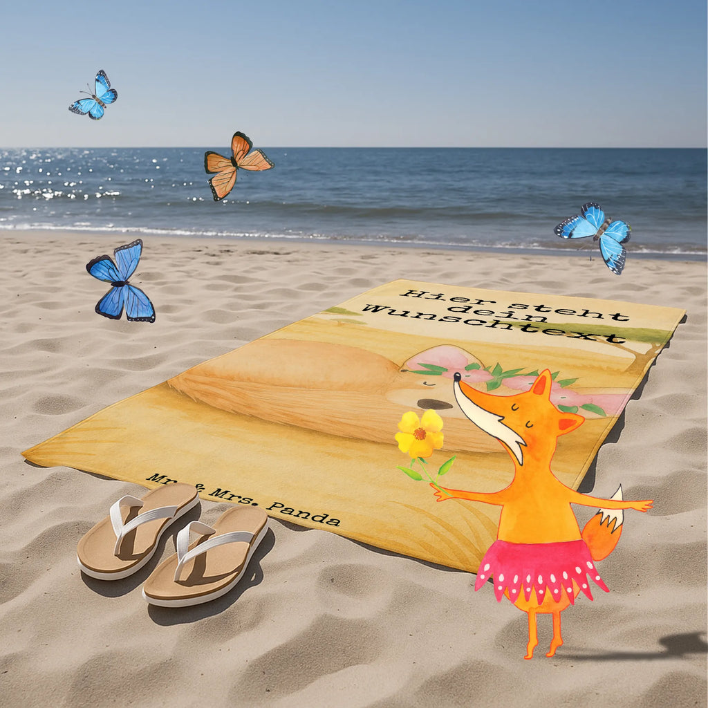 Personalized Bath Towel desert fox Flower Design Duschtuch mit Namen, Saunatuch mit Namen, Personalisiertes Handtuch, Strandtuch mit Namen, Kinder Handtuch mit Namen, Personalisiertes Badetuch, Badetuch mit Namen, Afrika, Wildtiere, Blumen, Glücklich, Wüstenfuchs, Blumenkranz, Wüste