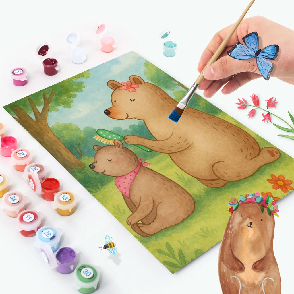 Malen nach Zahlen Bär Kind Design Künstler, Bastelidee, DIY, Malen, Ausmalbild, Malen nach Zahlen, Kunstwerk, Baseln, Kreativität, Familie, Vatertag, Muttertag, Bruder, Schwester, Mama, Papa, Oma, Opa, Mutter, Mutti, Geschenk