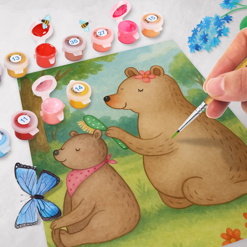 Malen nach Zahlen Bär Kind Design Künstler, Bastelidee, DIY, Malen, Ausmalbild, Malen nach Zahlen, Kunstwerk, Baseln, Kreativität, Familie, Vatertag, Muttertag, Bruder, Schwester, Mama, Papa, Oma, Opa, Mutter, Mutti, Geschenk