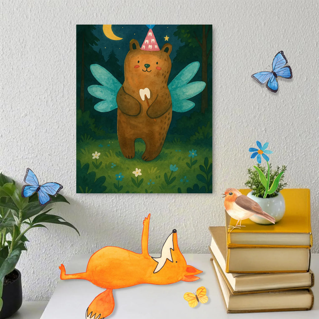 Paint by Numbers bear tooth fairy Design bear, teddy, teddy bear, cuddly toy, first tooth, milk tooth, Tooth fairy, fairy