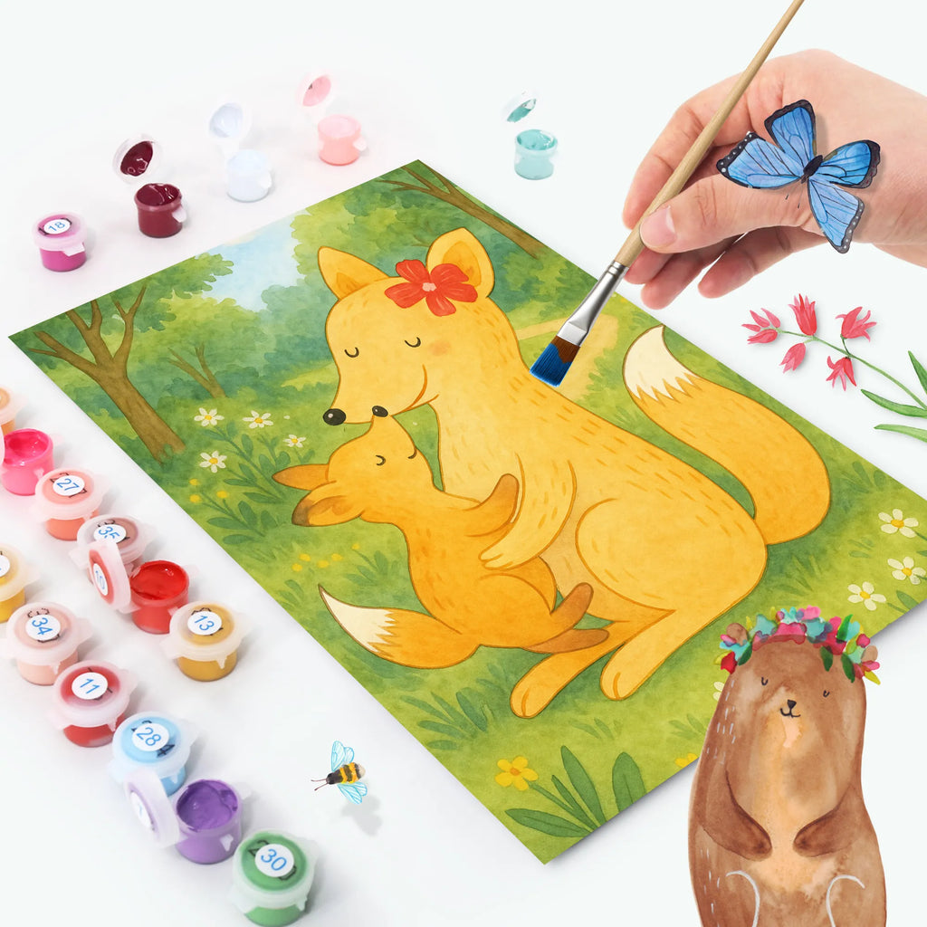 Paint by Numbers Fox mummy Design Family, Father's Day, Mother's Day, brother, sister, Mom, Dad, mom, present, mother, best daughter, daughter, favourite daughter