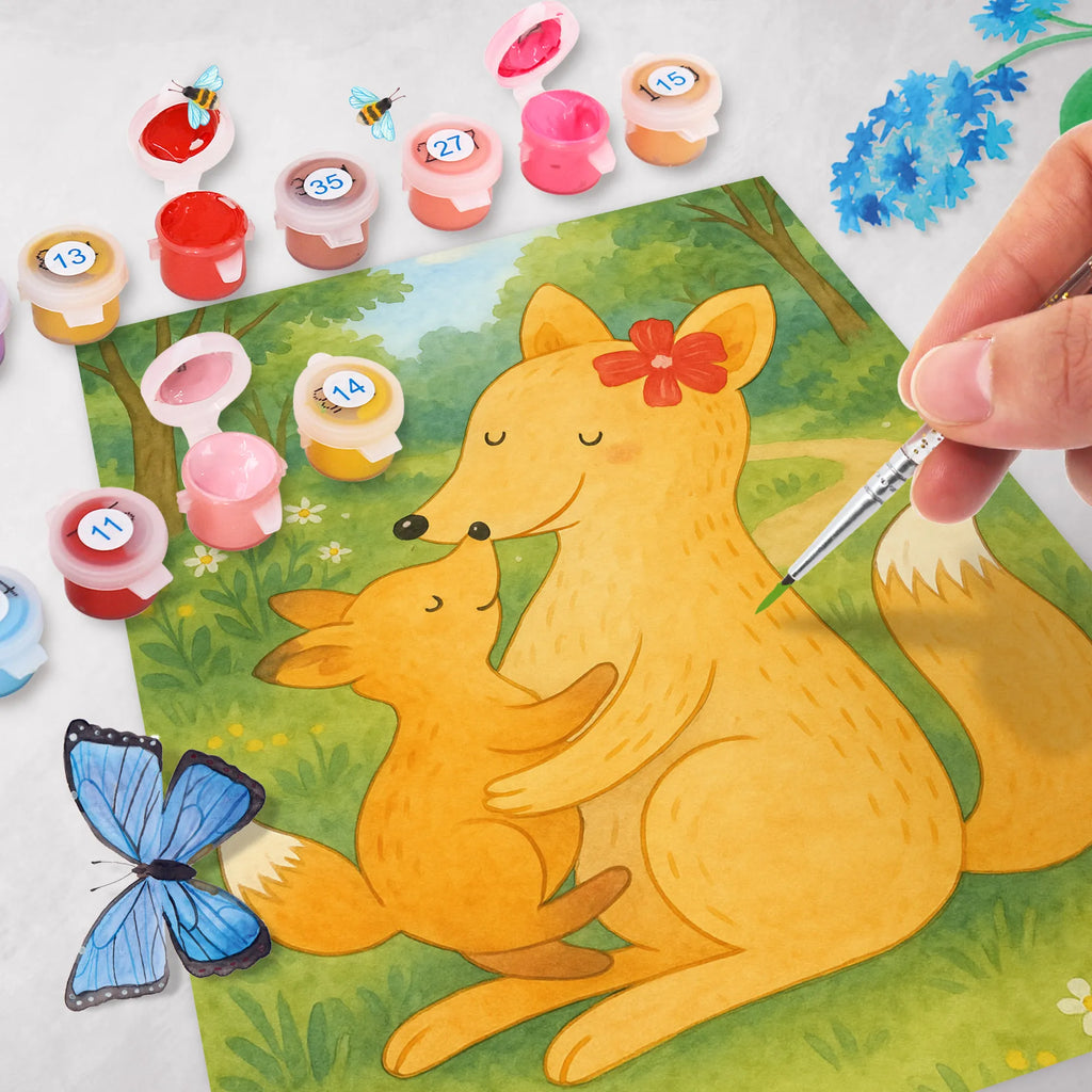 Paint by Numbers Fox mummy Design Family, Father's Day, Mother's Day, brother, sister, Mom, Dad, mom, present, mother, best daughter, daughter, favourite daughter