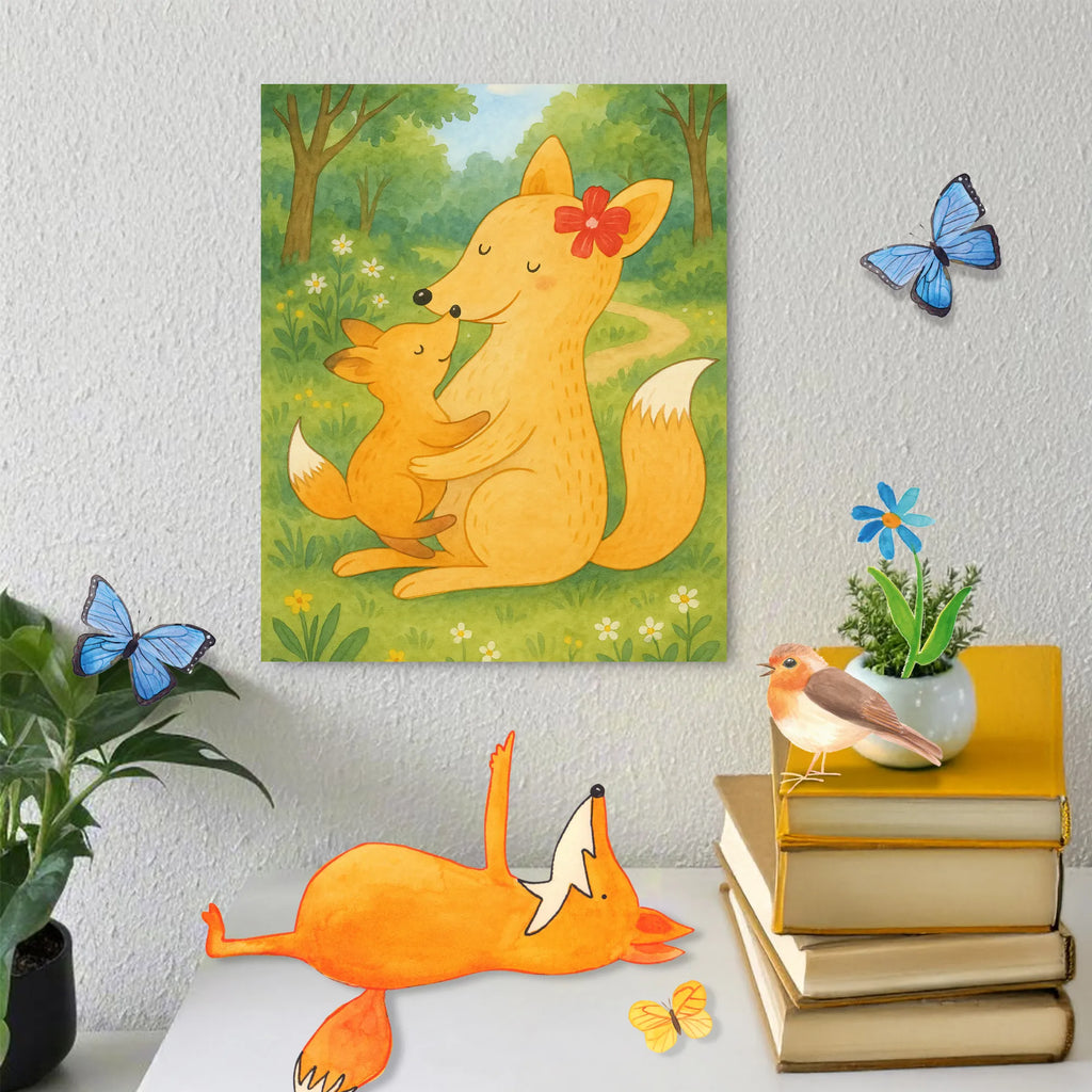 Paint by Numbers Fox mummy Design Family, Father's Day, Mother's Day, brother, sister, Mom, Dad, mom, present, mother, best daughter, daughter, favourite daughter