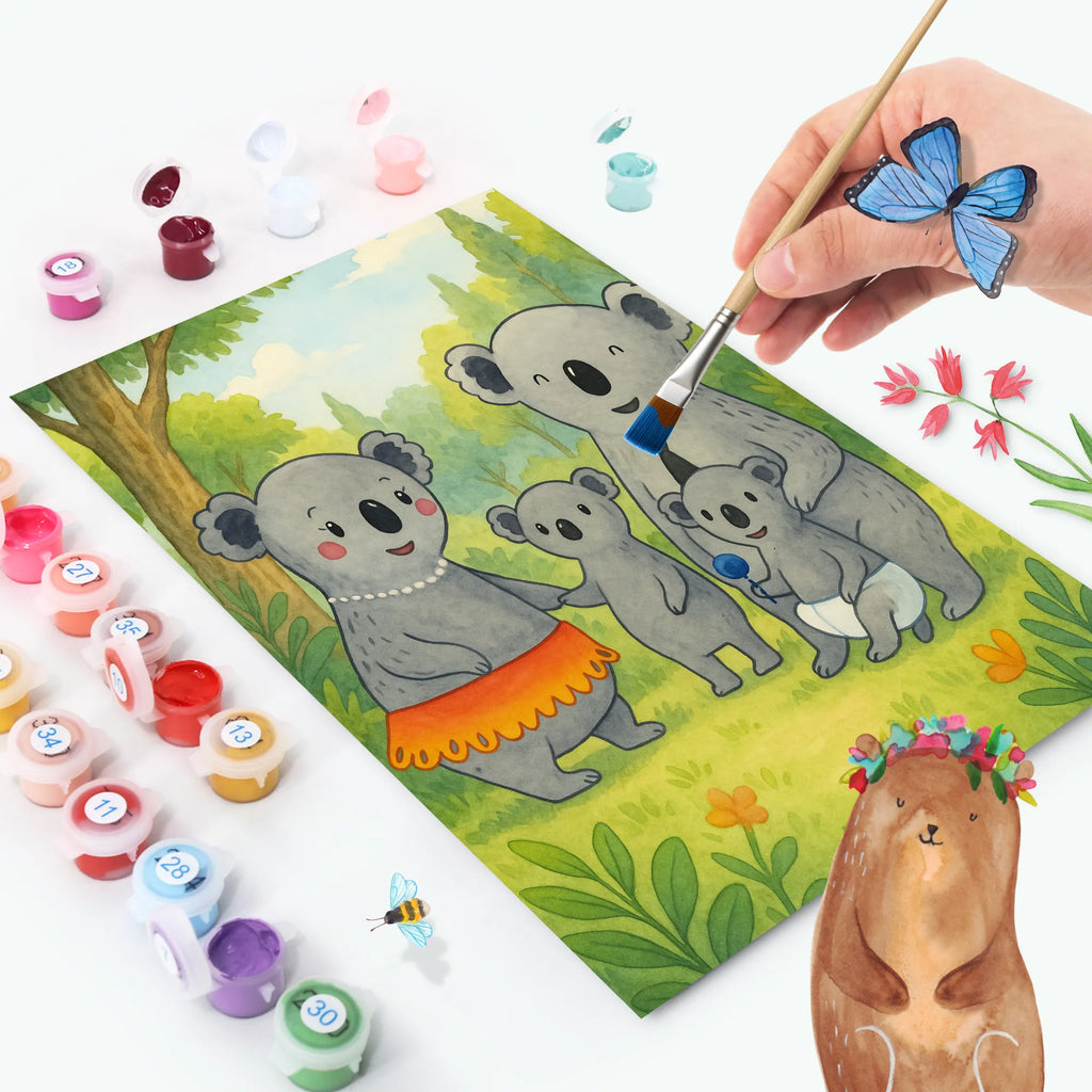 Paint by Numbers Koala Family Design Family, Father's Day, Mother's Day, brother, sister, Mom, Dad, family, children, koalas, mom, siblings, dad, Koala, family life