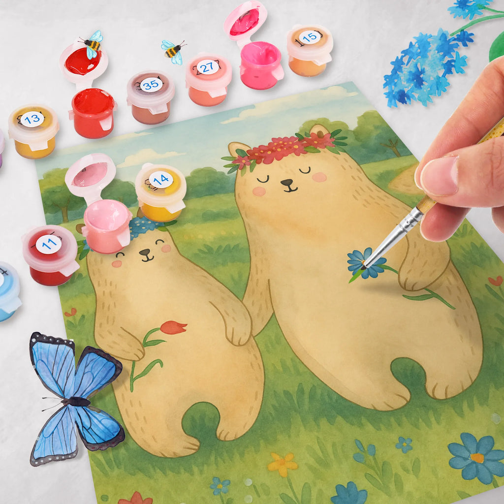 Malen nach Zahlen Bären mit Blumenkranz Design Bastelidee, DIY, Malen nach Zahlen, Baseln, Ausmalbild, Malen, Kreativität, Künstler, Kunstwerk, Familie, Vatertag, Muttertag, Bruder, Schwester, Mama, Papa, Oma, Opa, Mutter, Mami, Bär, Kind, Töchter, beste Mutter, Vorbild, weltbeste Mama, Kinder, Mutti, Bären, Geschenk Mama. Muttertag, Family, Tochter, Lieblingsmensch, Lieblingsmama