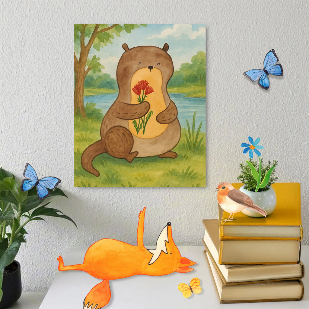 Paint by Numbers otter Bunch of flowers Design otter, marten, sea otter, European otter, water mammal, aquatic animal, baby otter, predator, water, otter gifts, animal lover, gift ideas for animal lovers, animal, mammal, water animal, gifts for people in love, Otter Sea Otter Lake Otter