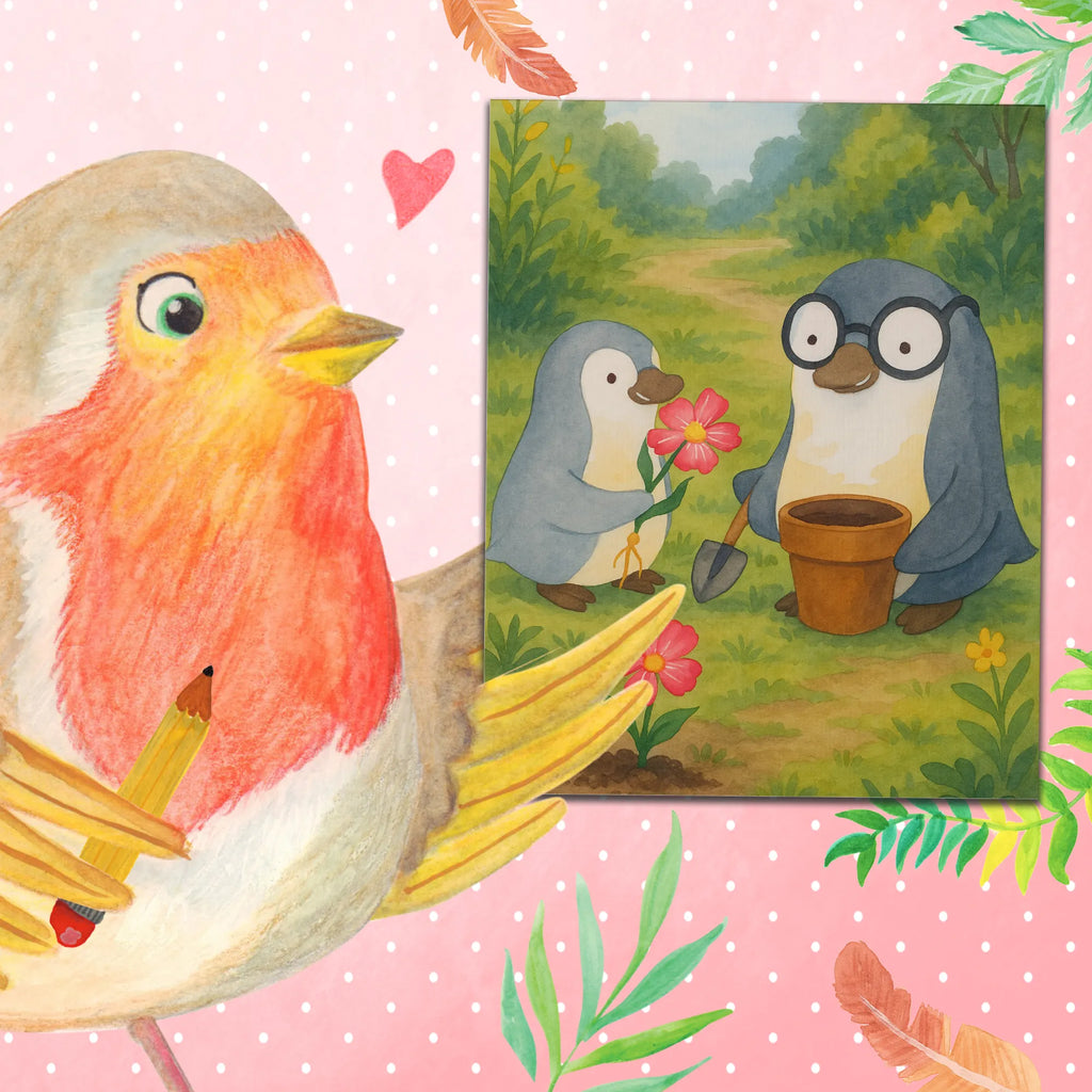 Malen nach Zahlen Pinguin Opa Blumen pflanzen Design Kunstwerk, Malen, DIY, Künstler, Malen nach Zahlen, Bastelidee, Baseln, Ausmalbild, Kreativität, Familie, Vatertag, Muttertag, Bruder, Schwester, Mama, Papa, Oma, Opa, Lieblingsopa, Opi, bester Opa, Großvater