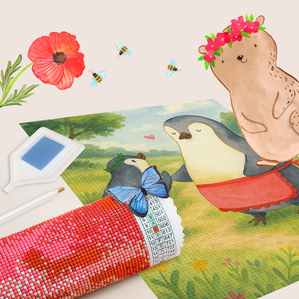 Diamond Painting Penguin with child Design Family, Father's Day, Mother's Day, brother, sister, Mom, Dad, Birthday, Mother, Mommy, Mummy, Gift