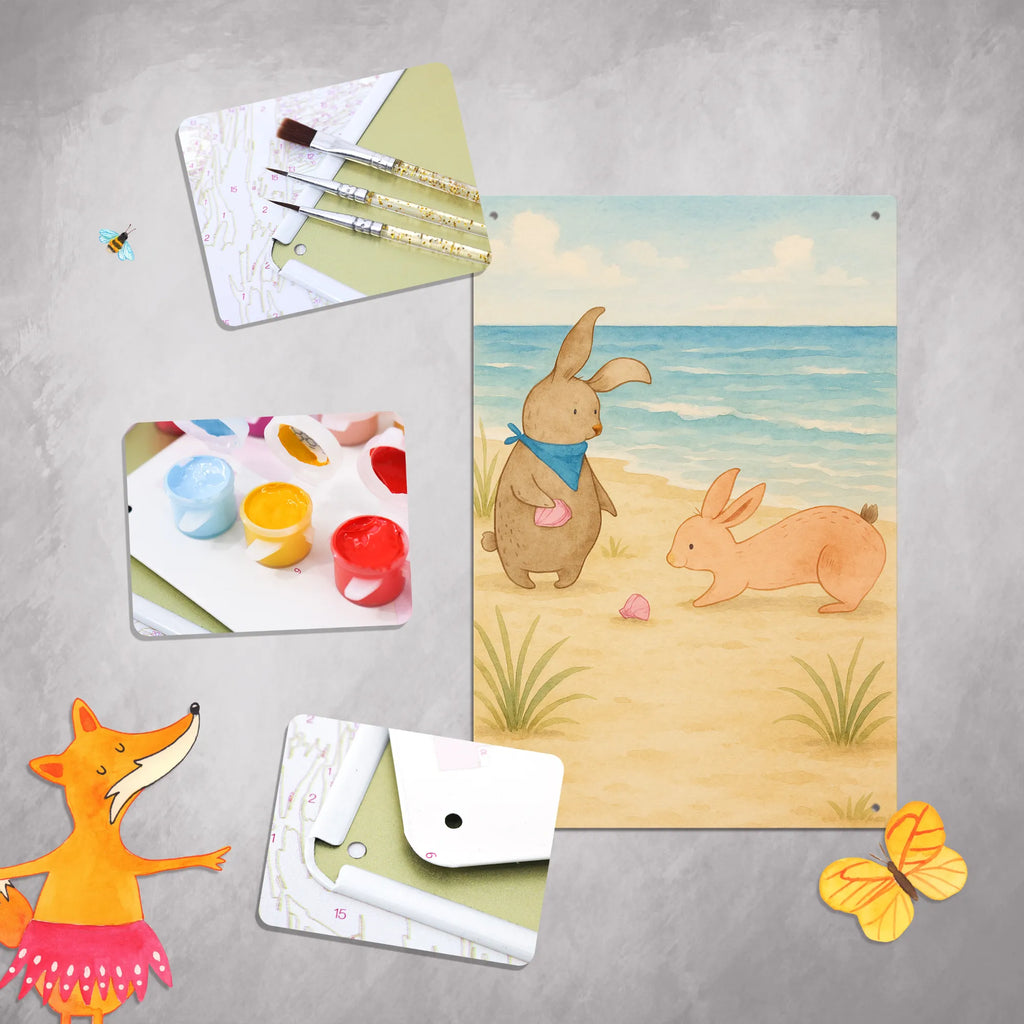 Metalowy szyld do malowania po numerach Muszla królików Design Rodzina, Dzień Ojca, Dzień Matki, brat, siostra, mama, tata, babcia, dziadek