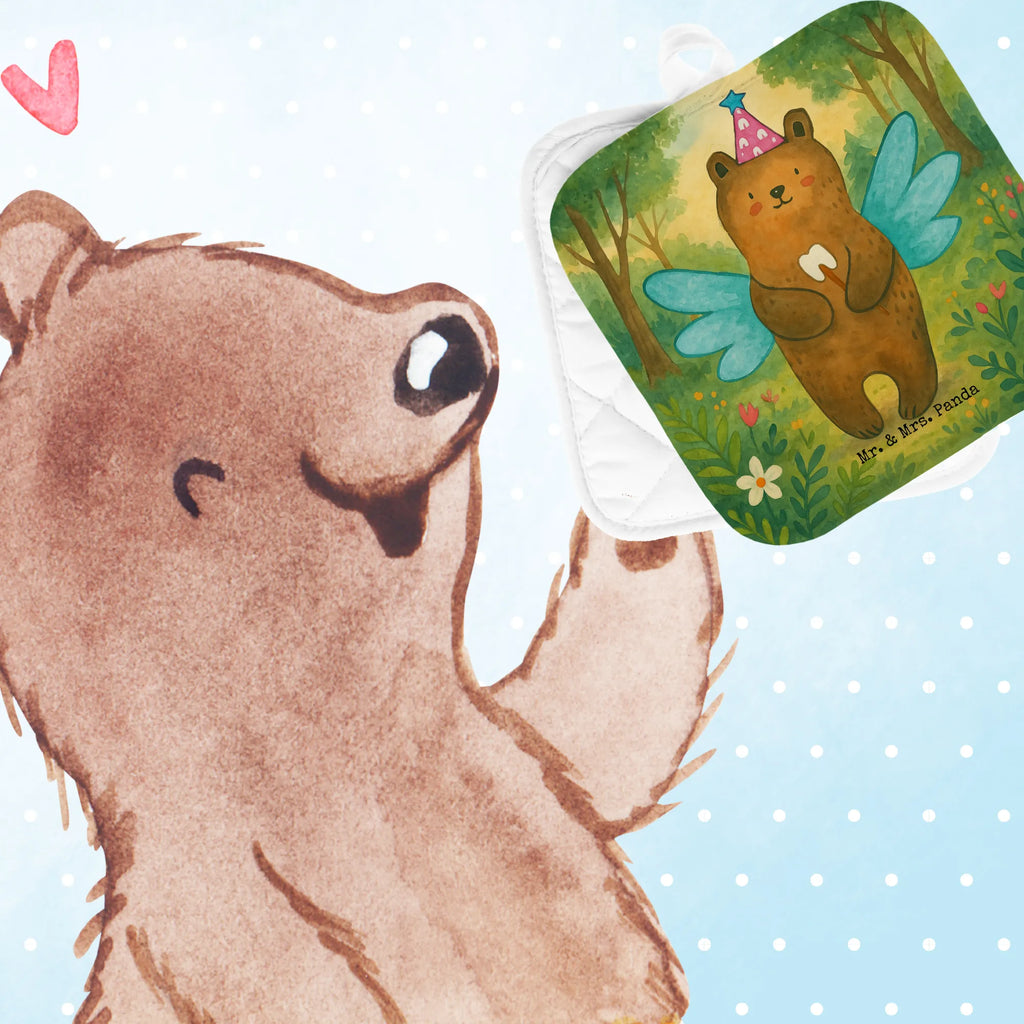 2-elementowy zestaw podkładek pod garnki niedźwiedź Wróżka zębów Design Ofenhandschuh, Topflappen lustig, Topfhandschuhe, Topflappenset, Schöne Topflappen, Topflappen 2er Set, Topfuntersetzer, Topfhandschuh, Topflappen mit Spruch, Topflappen Set, Topflappen, Ofenhandschuhe, Bär, Teddy, Teddybär, Erster Zahn, Milchzahn, Zahnfee, Fee