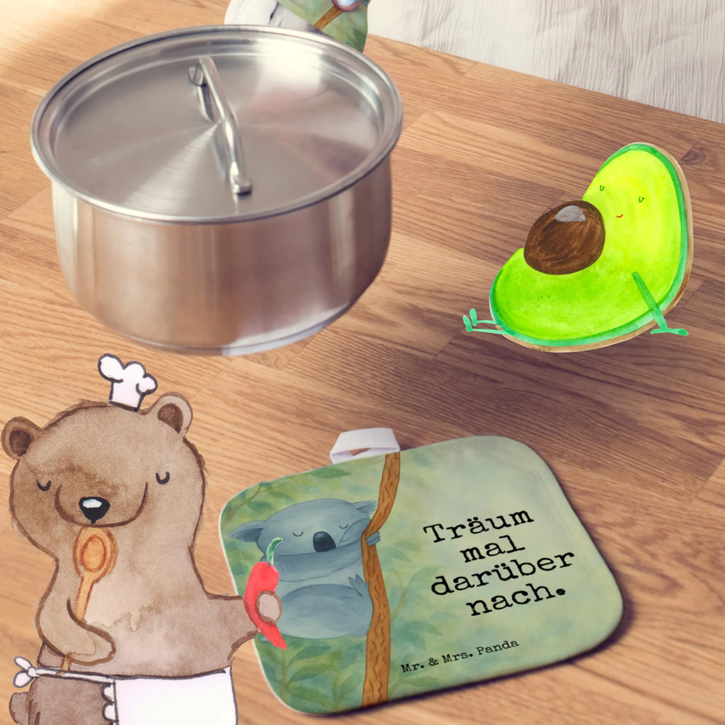 2-elementowy zestaw podkładek pod garnki Koala Design Ofenhandschuhe, Schöne Topflappen, Topfhandschuhe, Topflappen 2er Set, Topflappen, Topflappen Set, Topflappen lustig, Topfuntersetzer, Topfhandschuh, Ofenhandschuh, Topflappenset, Topflappen mit Spruch, Tiermotive, Gute Laune, lustige Sprüche, Tiere, Bär, Schlafzimmer, schlafen, Koala, träumen, Koalabär, Traum, Traumland