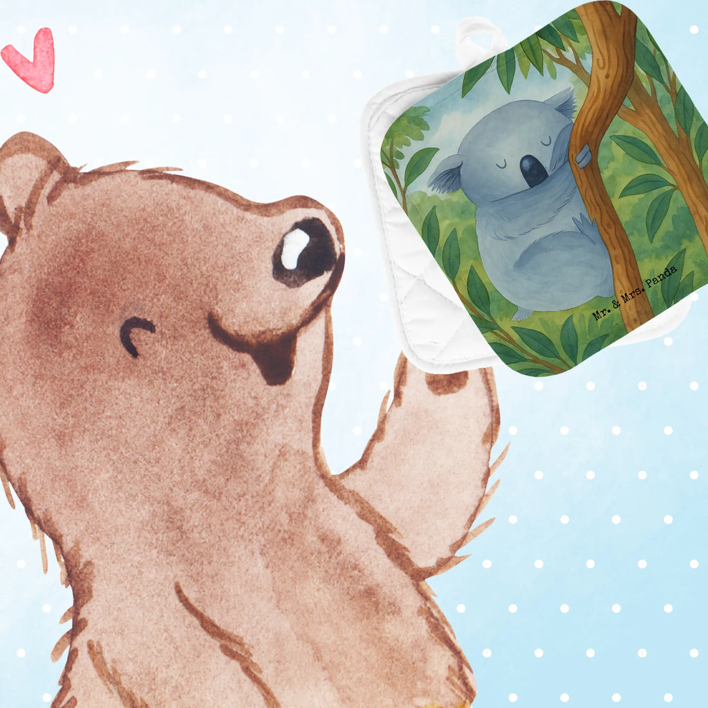 2-elementowy zestaw podkładek pod garnki Koala Design Ofenhandschuhe, Schöne Topflappen, Topfhandschuhe, Topflappen 2er Set, Topflappen, Topflappen Set, Topflappen lustig, Topfuntersetzer, Topfhandschuh, Ofenhandschuh, Topflappenset, Topflappen mit Spruch, Tiermotive, Gute Laune, lustige Sprüche, Tiere, Bär, Schlafzimmer, schlafen, Koala, träumen, Koalabär, Traum, Traumland