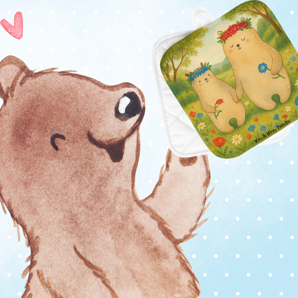 2er Set Topflappen  Bären mit Blumenkranz Design Topflappenset, Topflappen 2er Set, Topfuntersetzer, Topflappen mit Spruch, Schöne Topflappen, Ofenhandschuh, Topflappen, Topflappen Set, Topfhandschuhe, Ofenhandschuhe, Topfhandschuh, Topflappen lustig, Familie, Vatertag, Muttertag, Bruder, Schwester, Mama, Papa, Oma, Opa, Bären, Kind, Kinder, Mutti, Lieblingsmama, Family, weltbeste Mama, beste Mutter, Vorbild, Bär, Mami, Tochter, Geschenk Mama. Muttertag, Töchter, Mutter, Lieblingsmensch