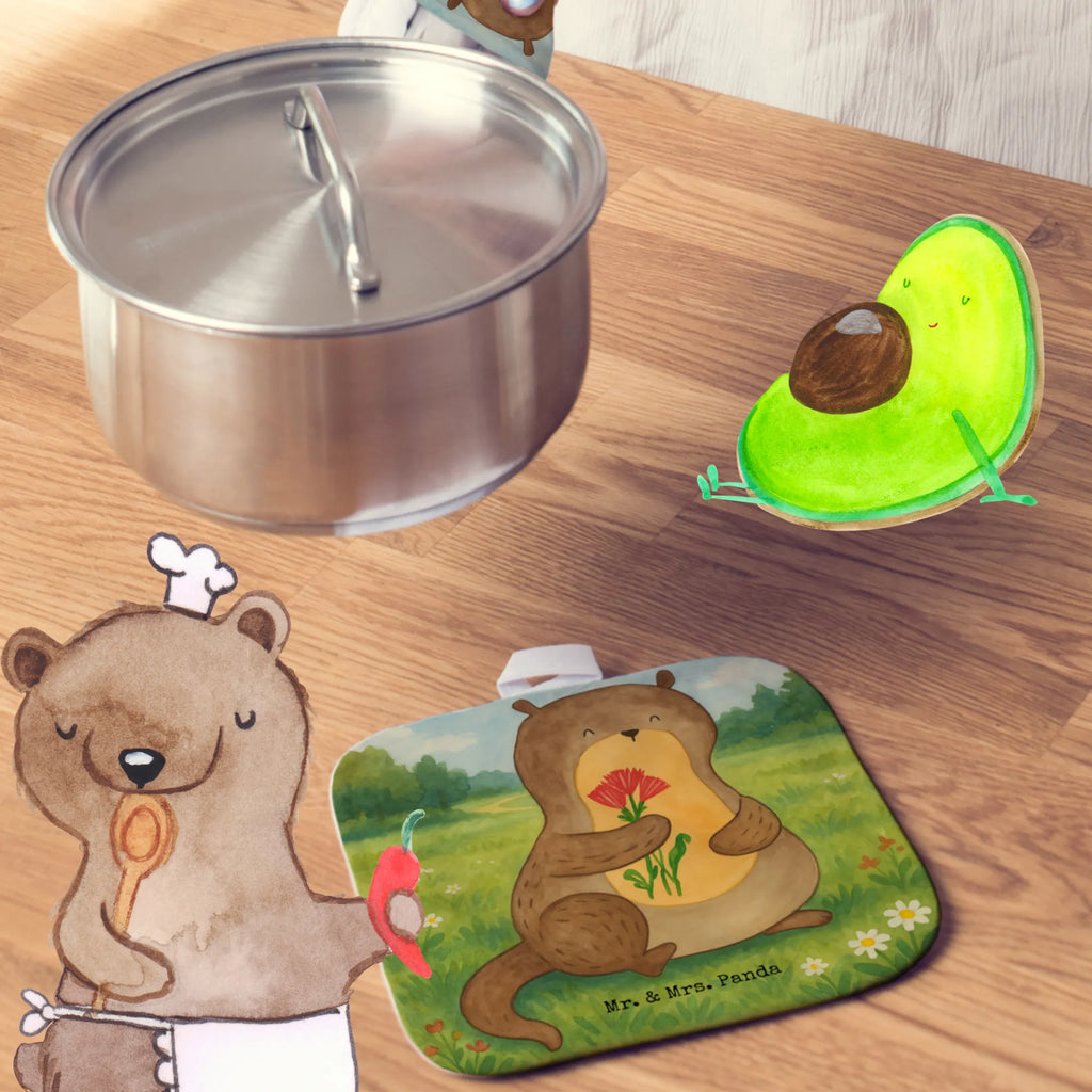 2-elementowy zestaw podkładek pod garnki wydra bukiet kwiatów Design Topflappen, Topfuntersetzer, Ofenhandschuh, Topflappen Set, Topflappen lustig, Topflappen mit Spruch, Ofenhandschuhe, Topfhandschuhe, Topfhandschuh, Topflappenset, Topflappen 2er Set, Schöne Topflappen, Otter, Fischotter, Seeotter, Otter Seeotter See Otter