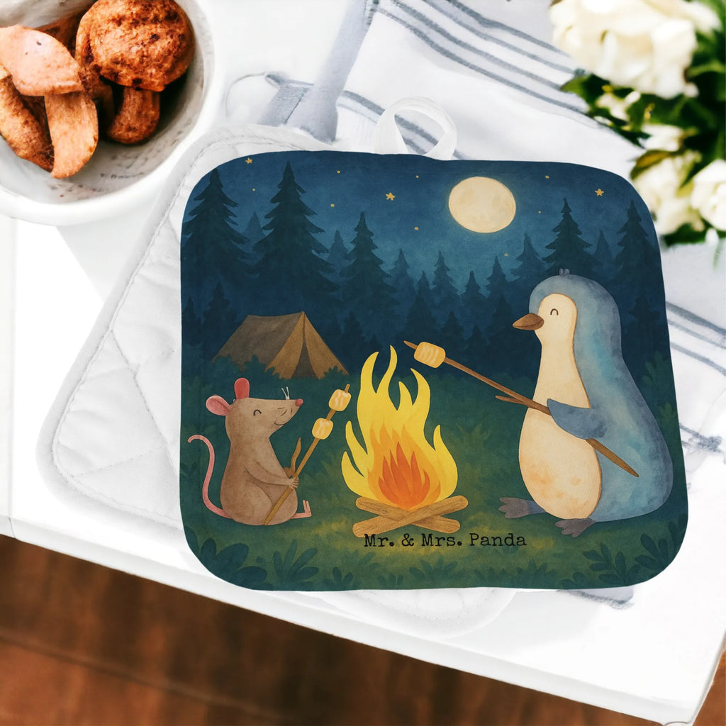 2-elementowy zestaw podkładek pod garnki pingwin ognisko Design Topflappen, Topfuntersetzer, Ofenhandschuh, Topflappen Set, Topflappen lustig, Topflappen mit Spruch, Ofenhandschuhe, Topfhandschuhe, Topfhandschuh, Topflappenset, Topflappen 2er Set, Schöne Topflappen, Pinguin, Maus, Pinguine, Lagerfeuer, Leben, Arbeit, Job, Motivation, Büro, Büroalltag, Lebensspruch, Lebensmotivation, Neustart, Liebe, grillen, Feuer, Marshmallows