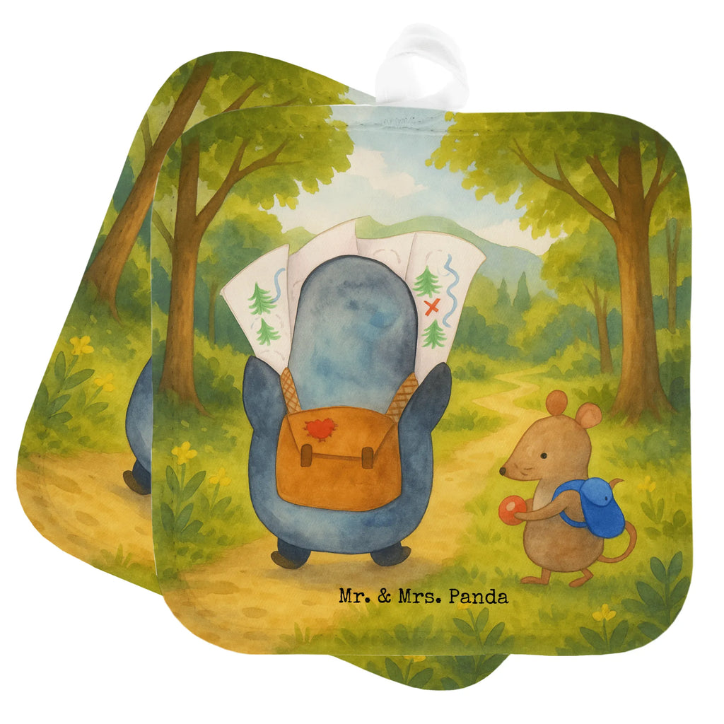 2-elementowy zestaw podkładek pod garnki Pingwin i Mysz Wędrowcy Design Topflappen 2er Set, Ofenhandschuh, Topflappen lustig, Topflappen Set, Schöne Topflappen, Topfhandschuhe, Topfhandschuh, Topflappenset, Topflappen, Ofenhandschuhe, Topflappen mit Spruch, Topfuntersetzer, Pinguin, Abenteurer, Pinguine, Roadtrip, Ausflug, wandern, Wanderlust, Abenteuer