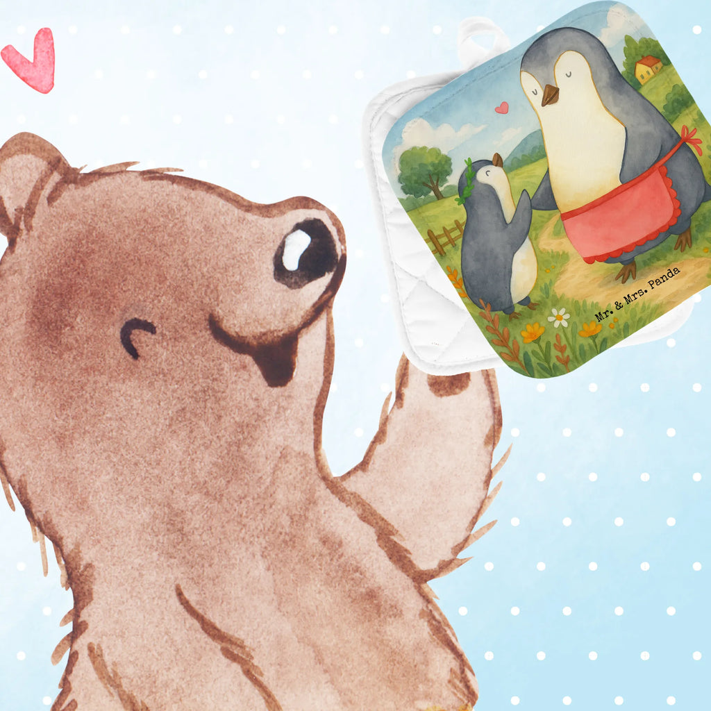 2-elementowy zestaw podkładek pod garnki Pingwin z dzieckiem Design Ofenhandschuhe, Ofenhandschuh, Topflappen mit Spruch, Topflappen lustig, Topfhandschuhe, Topfuntersetzer, Topflappen Set, Schöne Topflappen, Topflappenset, Topflappen, Topflappen 2er Set, Topfhandschuh, Familie, Vatertag, Muttertag, Bruder, Schwester, Mama, Papa, Oma, Opa, Mami, Geburststag, Geschenk, Mutter, Mutti