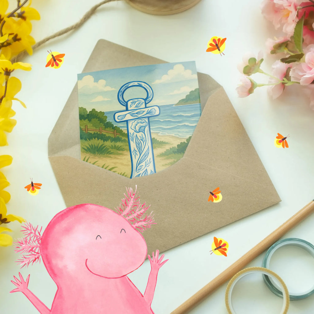 Greetings card anchor Blue Design Grußkarte, Klappkarte, Einladungskarte, Glückwunschkarte, Hochzeitskarte, Geburtstagskarte, Karte, Ansichtskarten, Tiermotive, Gute Laune, lustige Sprüche, Tiere