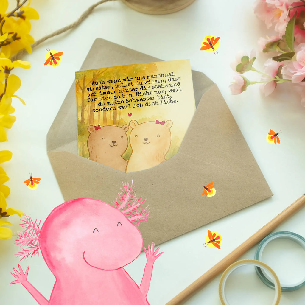 Greetings card bears sisters Design Grußkarte, Klappkarte, Einladungskarte, Glückwunschkarte, Hochzeitskarte, Geburtstagskarte, Karte, Ansichtskarten, Familie, Vatertag, Muttertag, Bruder, Schwester, Mama, Papa, Oma, Opa