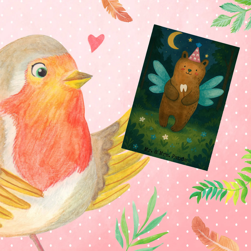 Greetings card bear tooth fairy Design Grußkarte, Klappkarte, Einladungskarte, Glückwunschkarte, Hochzeitskarte, Geburtstagskarte, Karte, Ansichtskarten, Bär, Teddy, Teddybär, Zahnfee, Fee, Milchzahn, Erster Zahn