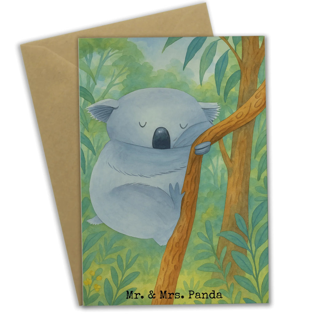 Greetings card koala Design Grußkarte, Klappkarte, Einladungskarte, Glückwunschkarte, Hochzeitskarte, Geburtstagskarte, Karte, Ansichtskarten, Tiermotive, Gute Laune, lustige Sprüche, Tiere, Koala, träumen, Traum, schlafen, Schlafzimmer, Traumland, Bär, Koalabär
