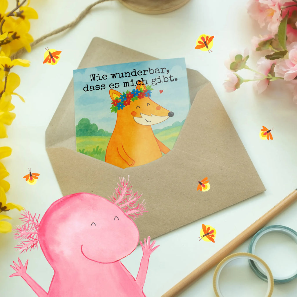 Grußkarte Fuchs Blumen Design Grußkarte, Klappkarte, Einladungskarte, Glückwunschkarte, Hochzeitskarte, Geburtstagskarte, Karte, Ansichtskarten, Fuchs, Füchse, Fox, Liebe, Freundin, Fuchsmädchen, Blumenmädchen, Freundinnen, Liebesbeweis, Blume, Blumen, Motivation, Freude, ich, mich, Selbstliebe