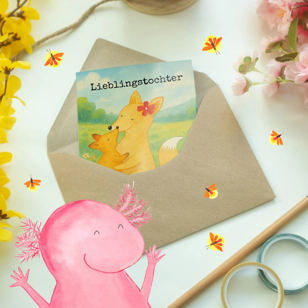 Greetings card Fox mummy Design Grußkarte, Klappkarte, Einladungskarte, Glückwunschkarte, Hochzeitskarte, Geburtstagskarte, Karte, Ansichtskarten, Familie, Vatertag, Muttertag, Bruder, Schwester, Mama, Papa, Oma, Opa, Mutter, Tochter, Lieblingstochter, Beste Tochter, Geschenk