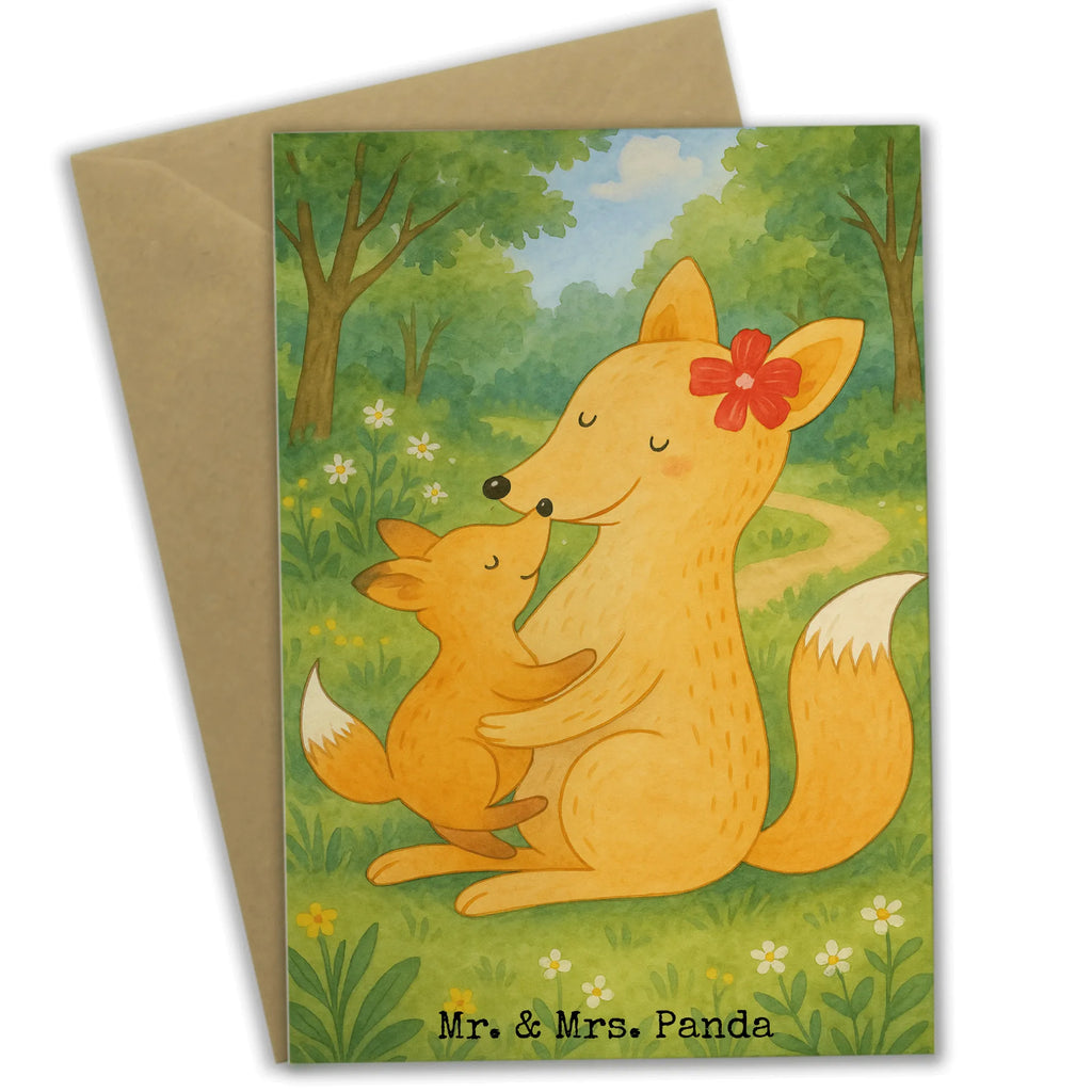 Greetings card Fox mummy Design Grußkarte, Klappkarte, Einladungskarte, Glückwunschkarte, Hochzeitskarte, Geburtstagskarte, Karte, Ansichtskarten, Familie, Vatertag, Muttertag, Bruder, Schwester, Mama, Papa, Oma, Opa, Mutter, Tochter, Lieblingstochter, Beste Tochter, Geschenk