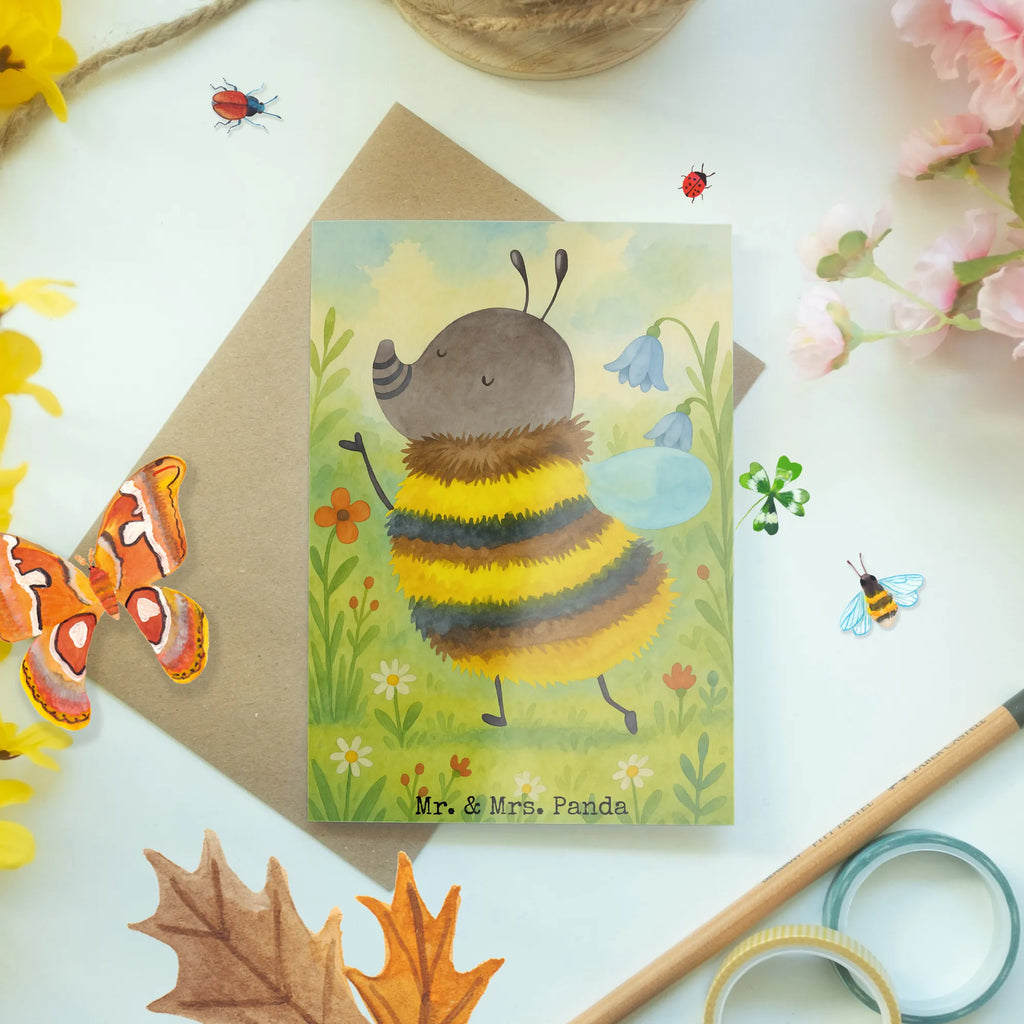 Greetings card bumblebee fluffy Design Grußkarte, Klappkarte, Einladungskarte, Glückwunschkarte, Hochzeitskarte, Geburtstagskarte, Karte, Ansichtskarten, Tiermotive, Gute Laune, lustige Sprüche, Tiere, Hummel, Flauschig, Biene, Blume, Natur