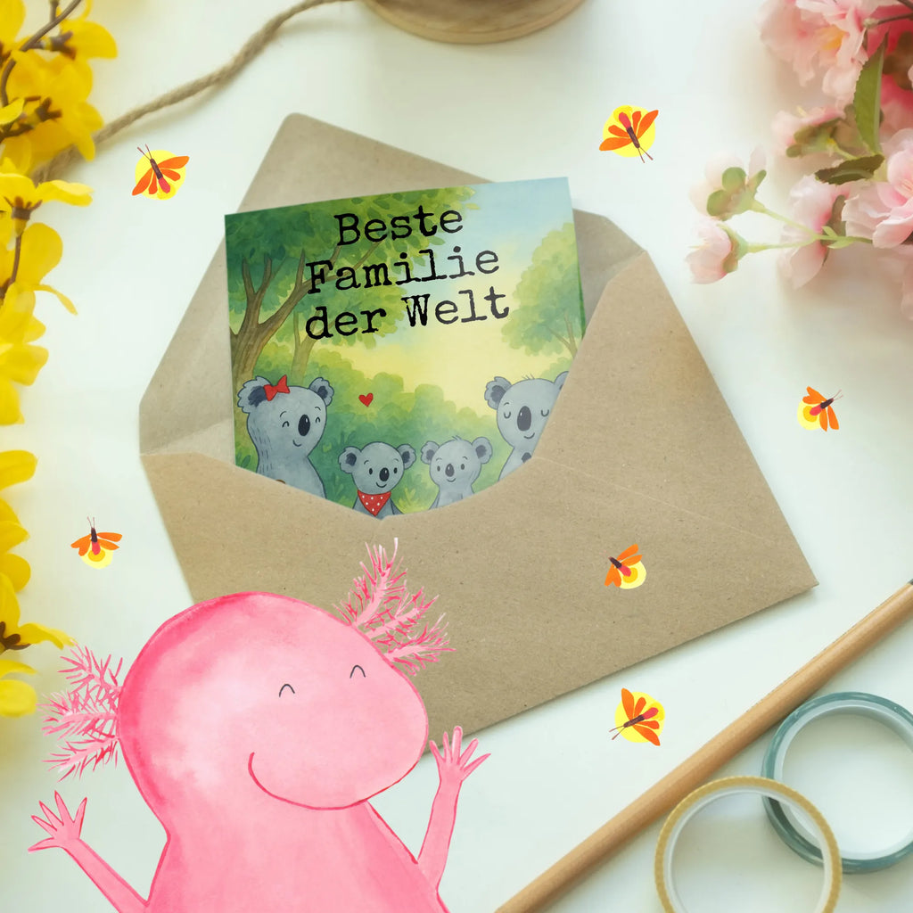 Greetings card Koala family with two kids Design Geburtstagskarte, Klappkarte, Hochzeitskarte, Karte, Einladungskarte, Grußkarte, Ansichtskarten, Glückwunschkarte, Familie, Vatertag, Muttertag, Bruder, Schwester, Mama, Papa, Oma, Opa, Familienleben, Koalabär, Familienzeit, Koalafamilie, Koala, Lieblingsfamilie, beste Familie