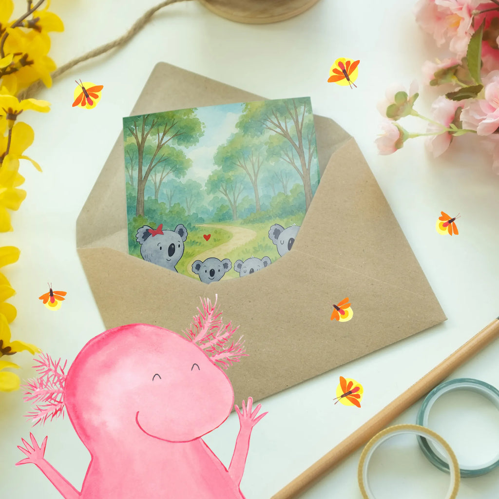 Greetings card Koala family with two kids Design Geburtstagskarte, Klappkarte, Hochzeitskarte, Karte, Einladungskarte, Grußkarte, Ansichtskarten, Glückwunschkarte, Familie, Vatertag, Muttertag, Bruder, Schwester, Mama, Papa, Oma, Opa, Familienleben, Koalabär, Familienzeit, Koalafamilie, Koala, Lieblingsfamilie, beste Familie